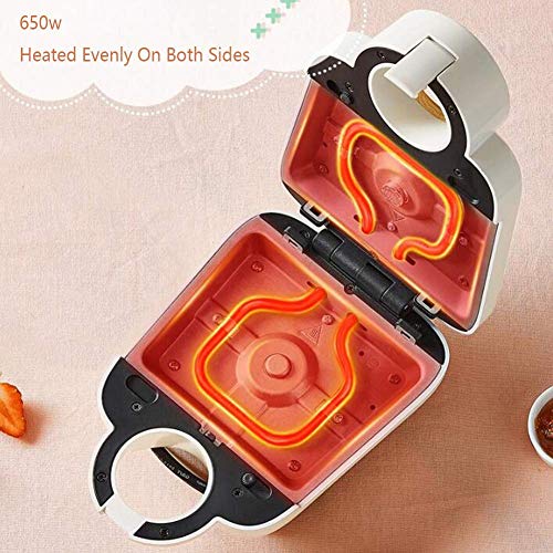 AJH Waffeleisen-Eisenmaschine, 600 W, Antihaftbeschichtung, doppelseitige Heizung, Multifunktions-Pfannkuchenmaschine… – Bild 3