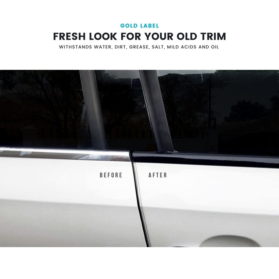 Image of 3M Black Out Trim Chrome Delete Vinyl Wrap Kit | 25ft Roll of 3m Scotchprint 2080 | Felt Edge Squeegee and Razor Blade Included (Satin, 2 inch by 25ft)