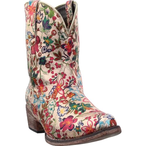 ROPER Womens Ingrid Floral Metallic Snip Toe Casual Boots Ankle Low Heel 1-2" - Multi2