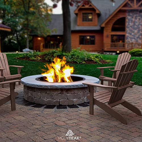 Polyteak Adirondack Chair, All Weather Outdoor Patio Furniture For Porches, Decks, And Pool Side, Element Collection, Brown #TOP4