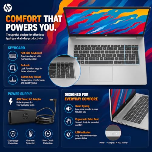 Image of HP 17 Touchscreen Laptop, AMD Ryzen 5 7430U, (Beats i7 1355U), 64 GB RAM 2 TB SSD, 17.3 inch HD+ Anti Glare Display, Radeon Graphics, Wi-Fi 6, Bluetooth 5.4, Windows 11 Pro, Office Lifetime License
