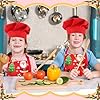 XLSXEXCL Christmas Kids Apron and Chef Hat, Adjustable Chef Cooking Apron with Pockets, Toddler Bib Baking Apron for Girls Boys, Christmas Gift for Cooking Baking Painting #4