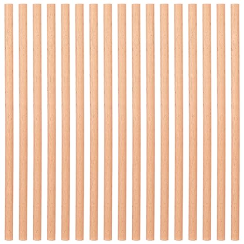 OLYCRAFT 25 piezas 3D decorativas de madera molduras de madera sin terminar DIY con cilindros de 40,2 cm decorativos listones de madera para el hogar, pared, puerta, cenefa, techo, armario, 15 mm de