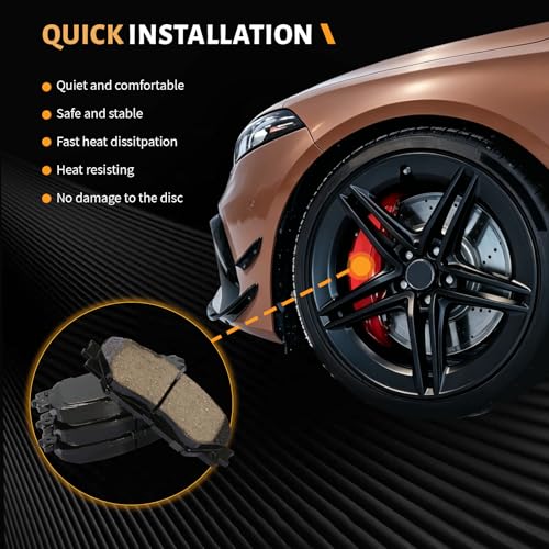 Image of D1210 Front Brake Pads Fit For Toyota RAV4 2006-2008 (2.4L Sport /Limited /Base),Corolla 2019(L,LE,XLE,LE Eco), Pontiac Vibe 2009-2010 1.8L Base, Scion xB 2008-2015, Lexus HS250h 2010-2012