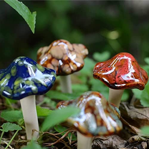 XYQXYQ Lovely Ceramic Mushroom Statue Decorated with Colorful Mushroom Garden, Home Decoration...