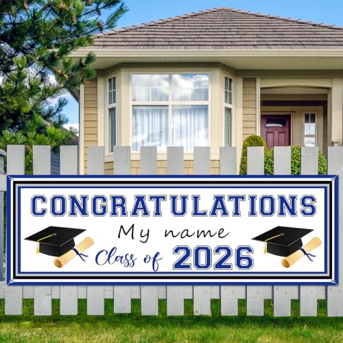 Blue Graduation Yard Sign With Marker Pen