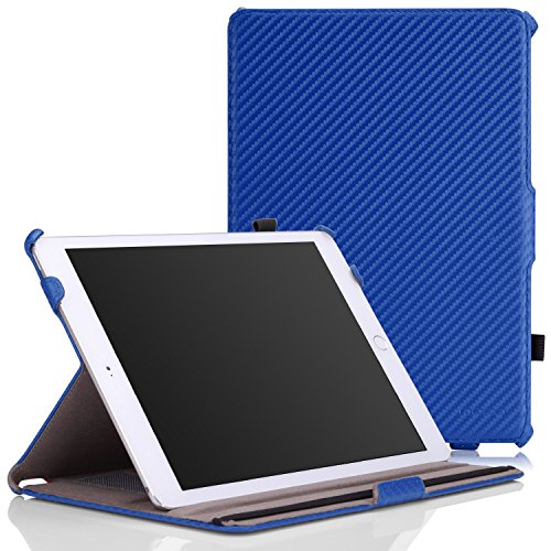 MoKo Case Fit iPad Air 2 - Slim-Fit Multi-Angle Folio Cover Case Fit iPad Air 2 9.7" 2014 Released Tablet, Carbon Fiber Blue (with Auto Wake/Sleep, Not Fit iPad Air 2013 Released Tablet)