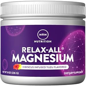 MRM Nutrition Relax-All® Magnesium Powder | Relaxation and Recovery | Hibiscus Infused Yuzu Flavored | 350mg Magnesium Carbonate + sea Magnesium | Anti-Stress | 56 Servings