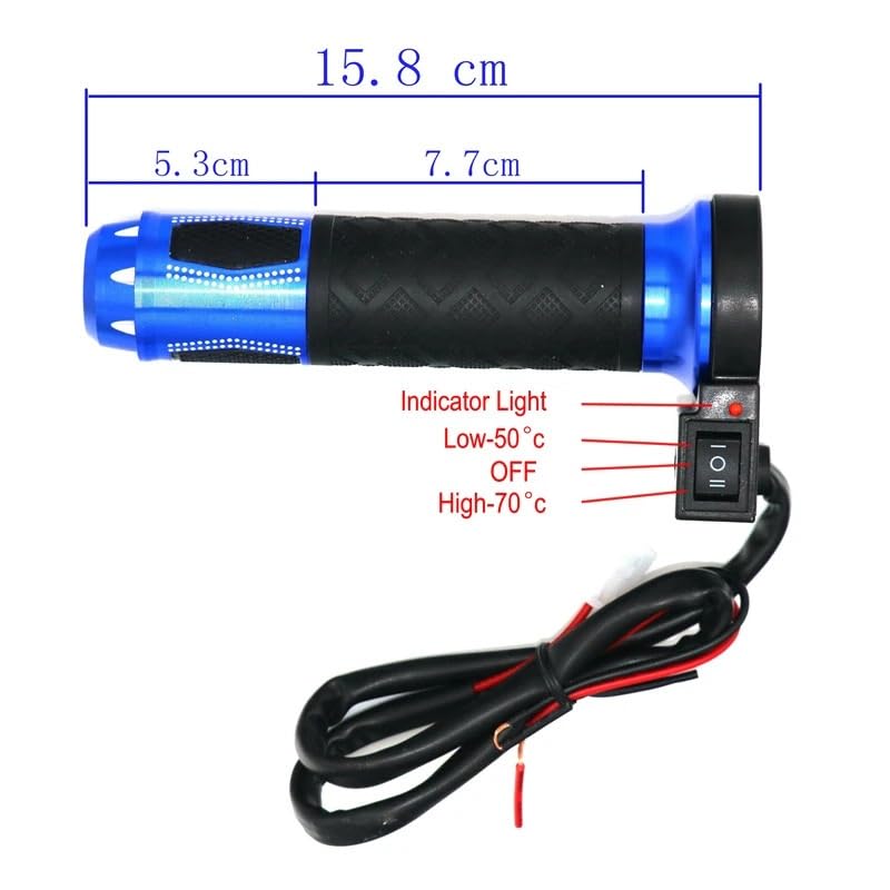 LMoDri Motocykl Hot Grip Motocykl ATV Skuter Elektryczne Podgrzewane Uchwyty 22 mm 7/8 cala Kierownica Ogrzewacz Ręczny Aluminium 12V