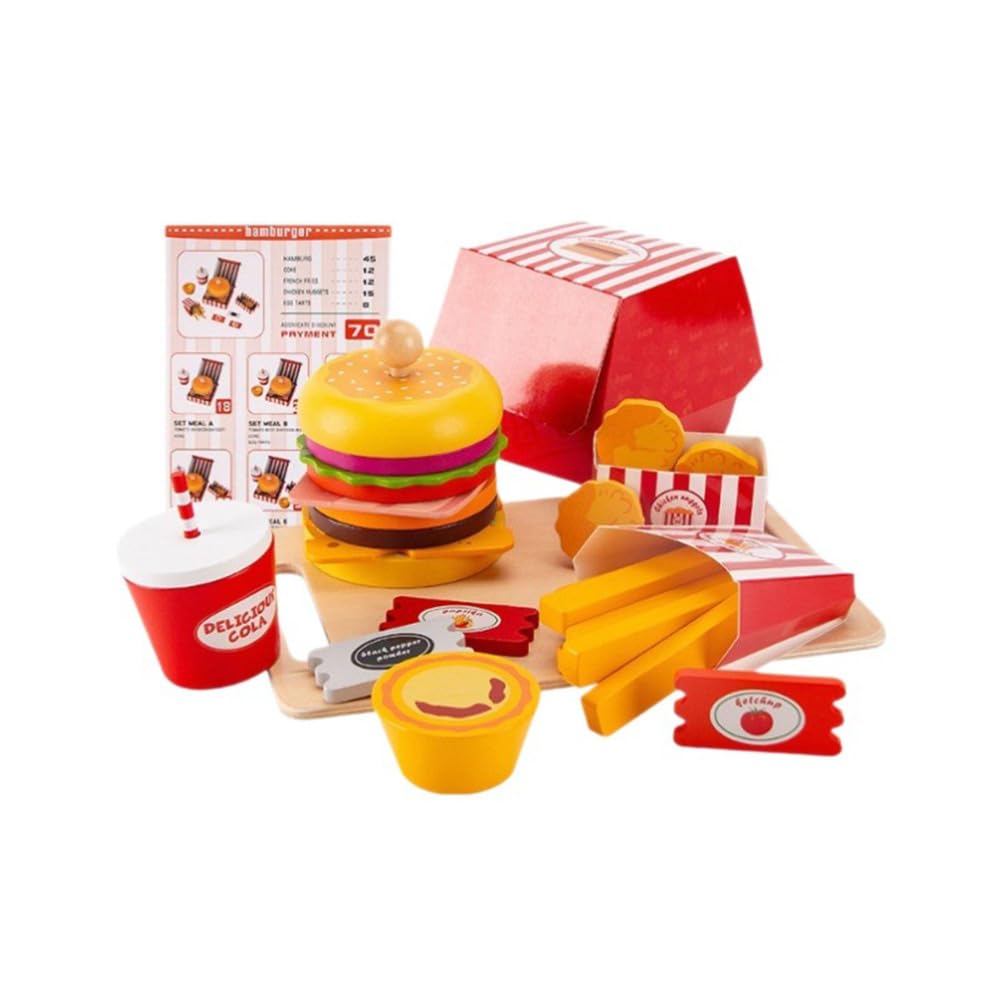 Set Gioco di Finzione Fast Food, Gioco di Ruolo Ristorante Set di Cibo Giocattolo