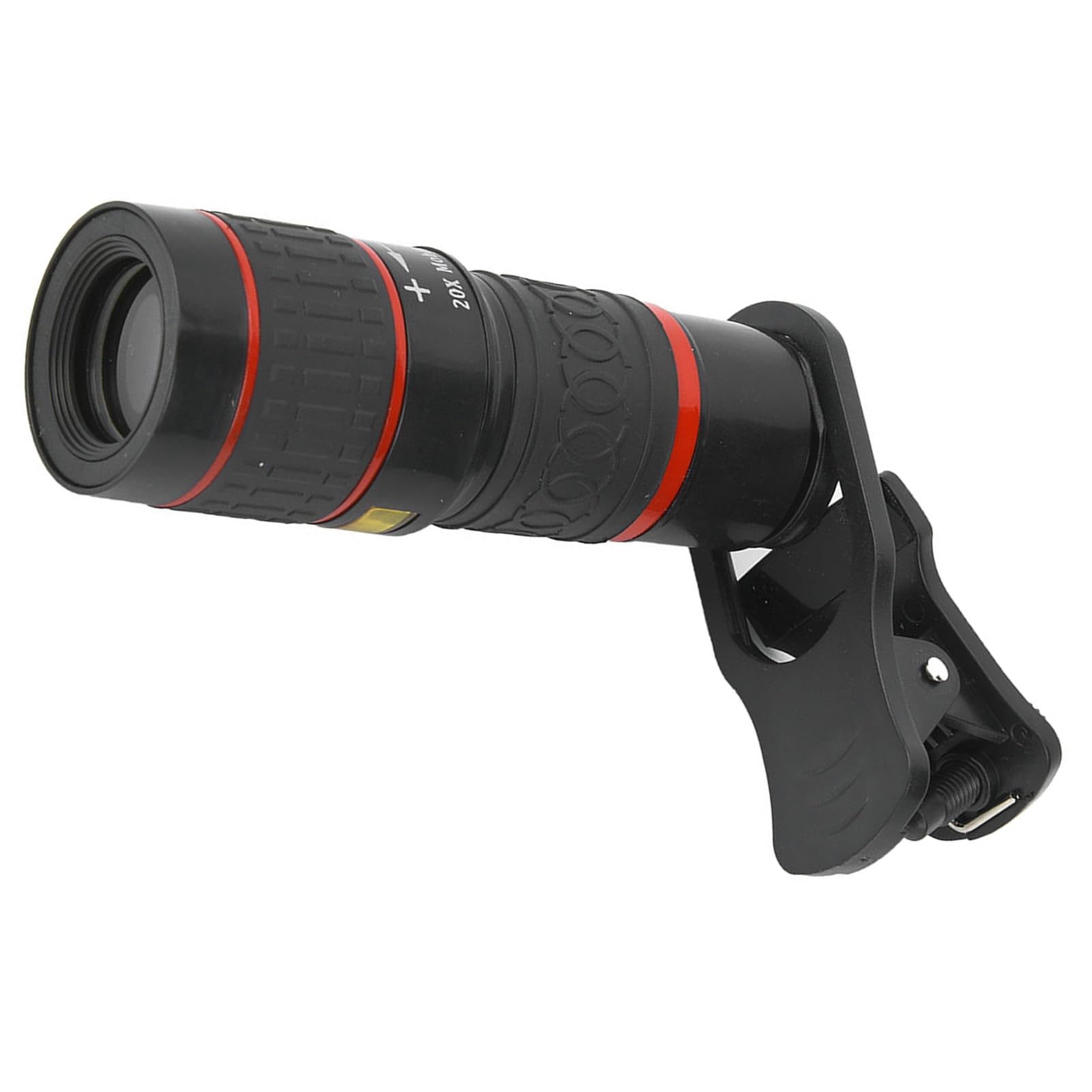 Gegong Lenti teleobiettivo 20x, obiettivo zoom a fuoco lungo, obiettivo per fotocamera per smartphone, lente tablet con montaggio a clip, accessorio Black ottico HD