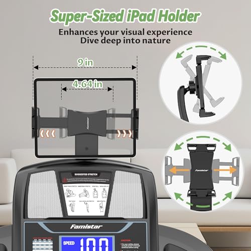 Image of Treadmills for Home Use, Running Treadmill 10mph with 0-15% Auto Incline, 4.5HP Folding Treadmill for Home 300 lbs Weight Capacity, Incline Treadmill, 64 Preset Programs, App Control