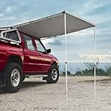 Yescom Vehicle Awning 4.6x6.6' Retractable Car Side Roof Rack Overlanding Shade for SUV Truck Tailgate Outdoor Camping Travel Gray