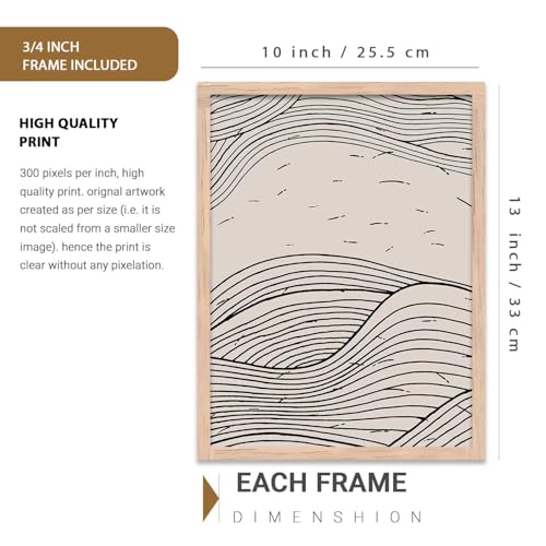 Image of HOTHOUSE Modern Art Decorative Wall Art Print With Frame Pattern Paintings For Living Room Bed Room Hotel Wall Decor Digital Reprint Set of 3 (10X13 inch)