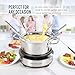 Nostalgia 8-Cup Electric Fondue Pot Set for Cheese & Chocolate - 8 Color-Coded Forks, Temperature Control - Kitchen Gadgets and Appliances for Hors d'Oeuvres and More - Stainless Steel