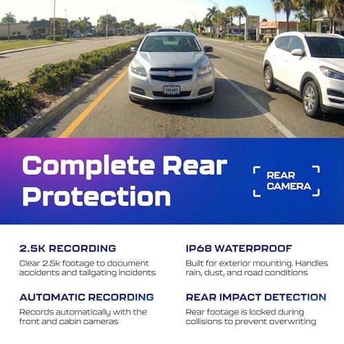 Image of AZDOME M550 4K WiFi 3 Channel On Dash Cam, Dual Front and Rear for Car 4K+1080P Free 64GB Card, Built-in GPS 24H Parking Mode IR Night Vision WDR 3.19 inch IPS, Max up Support to 256GB