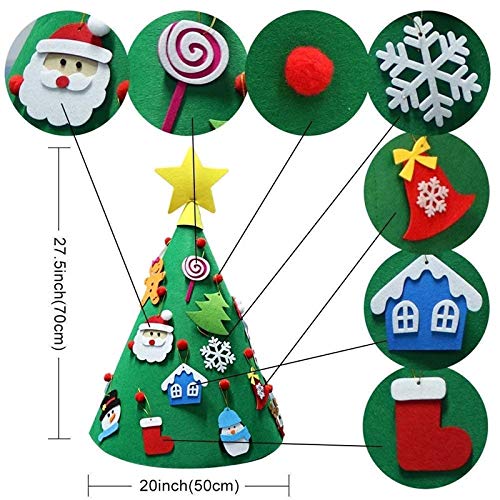Diy Felt Christmas Snowman Set For Kids, Xmas Party Decoration Wall Hanging Ornament Children's Felt Craft Kits Gifts Party Supplies For Christmas Home Decor … (Christmas Tree) #TOP1