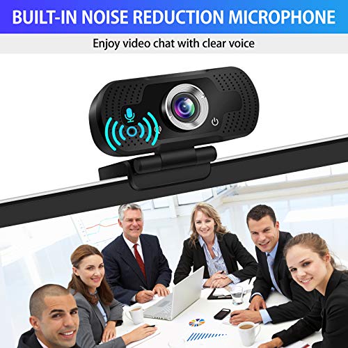 TAKRINK Webcam mit Mikrofon Full HD 1080p Webcam mit Abdeckung und Stativ Streaming Web-Kamera für PC YouTube Skype Videoanrufe Online-Unterricht Lernen Konferenz Spielen – Bild 6