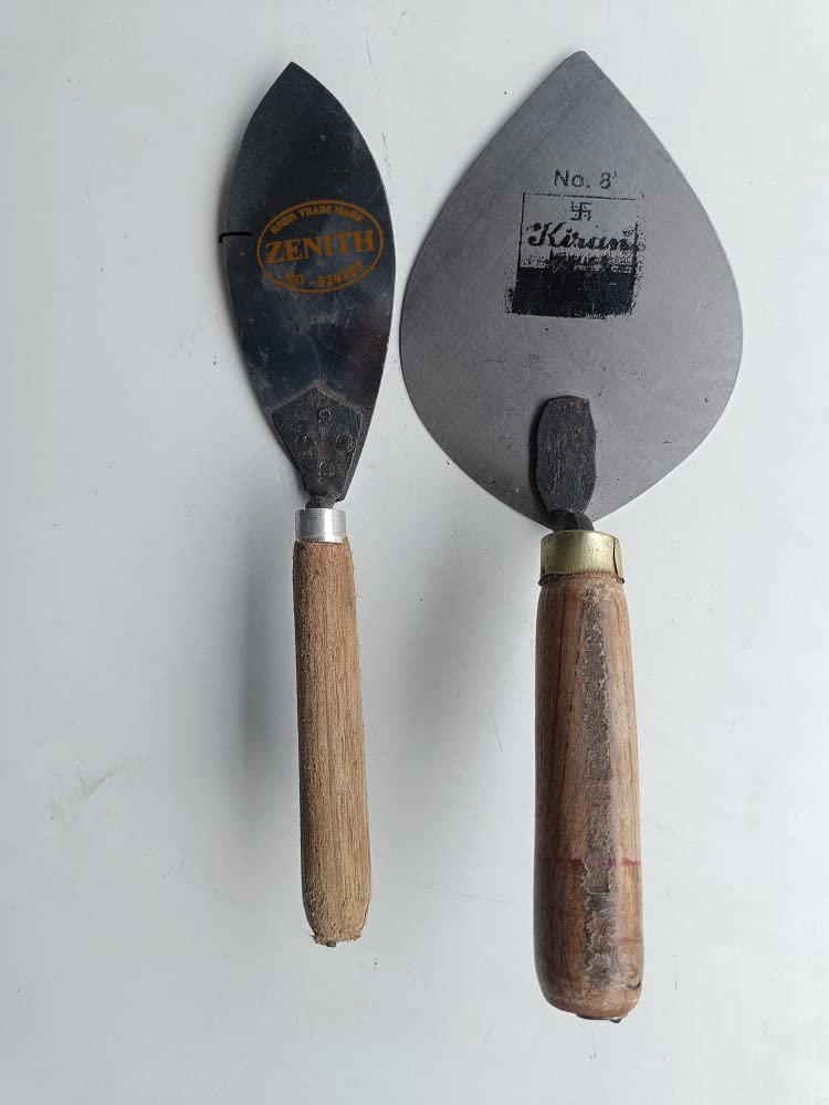 FTE Hand Trowel with Strong Metal Blade and Wooden Handle | Karni/Kanni | Mason Tools for Plaster – Set of 2 (B0B4S2QM2J) Amazon Price History, Amazon Price Tracker