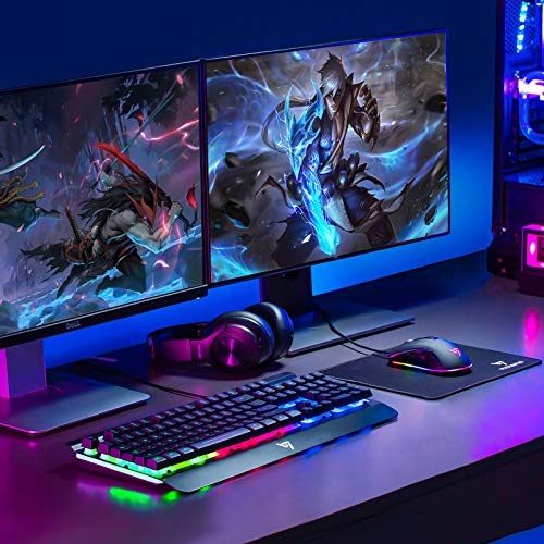 VicTsing Wired Gaming Keyboard and Mouse Combo, Led Rainbow Backlit Keyboard Quiet Metal Keyboard