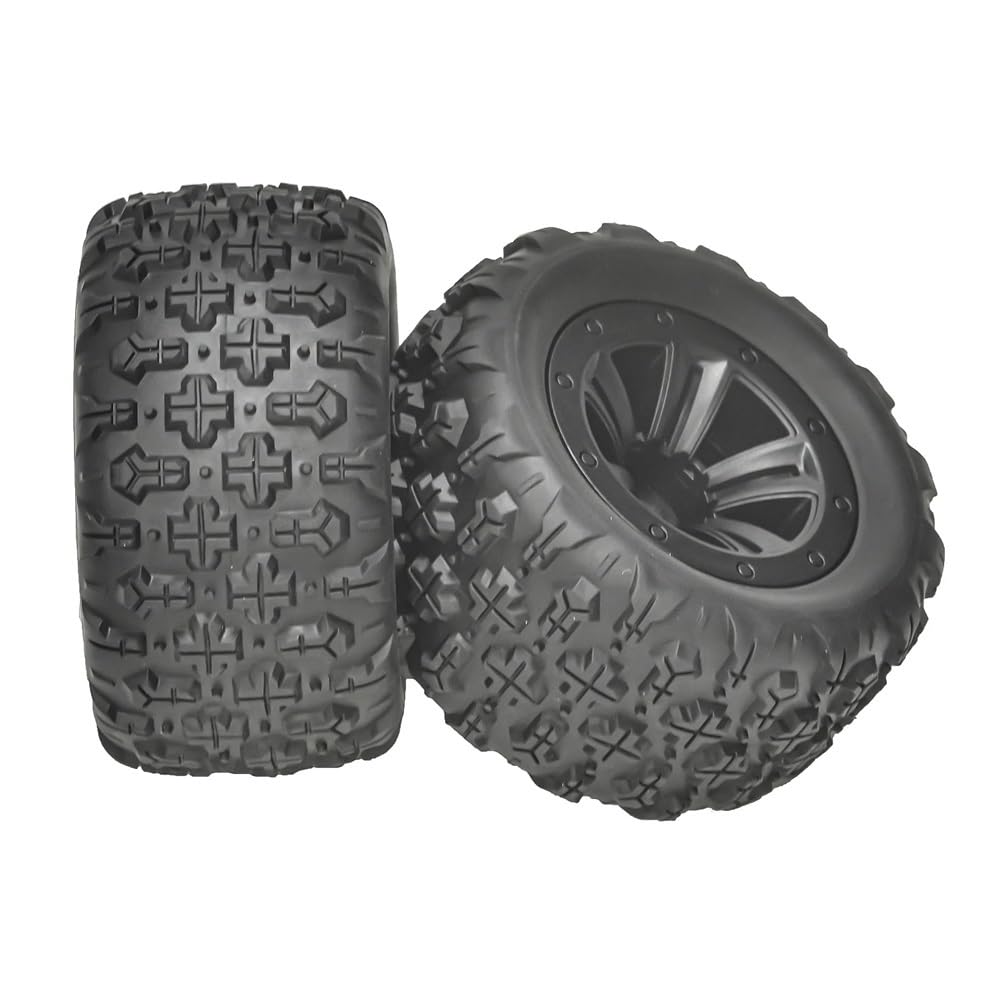 COMODO 4pcs 83mm Rubber RC Pneumatici per 1/16 Scale H16 RC Cars – 43mm Wide Replacement Tire Set con 12mm Hex
