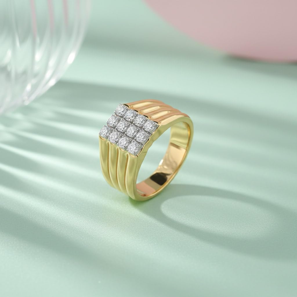 0.40 Carat Men's Diamond Wedding Band Ring in 14K Gold (SI1-SI2 Clarity)