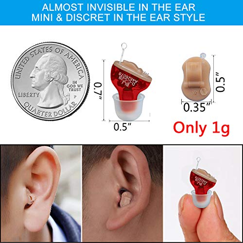 Blj Hearing Amplifier For Seniors And Adults With Noise Reduction And Feedback Cancellation Cic Personal Sound Amplifier, 7 Batteries And 9 Ear Domes (Right Ear) #TOP3