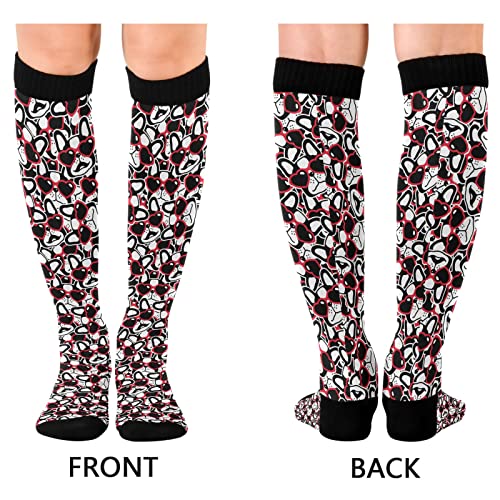 Wusikd French Bulldog Valentine Compression Socks for Women and Men Circulation Dog Long Socks for Athletic Running 12