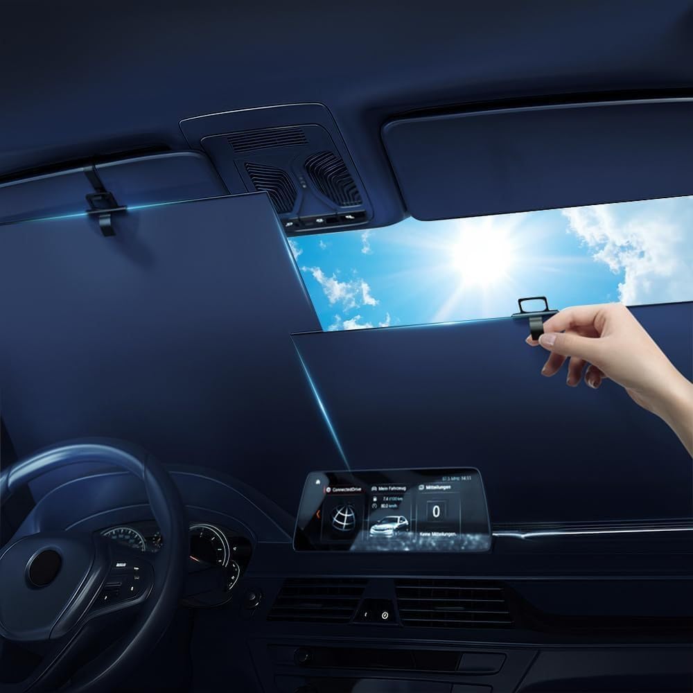 ILWIYRHNL For Benz V Class Klasse V220d V250d V300d Car Windscreen Sun Shade, Retractable Front Window Sunshade Roller Blind, UPF 50+ UV Thermal Reflector Visor