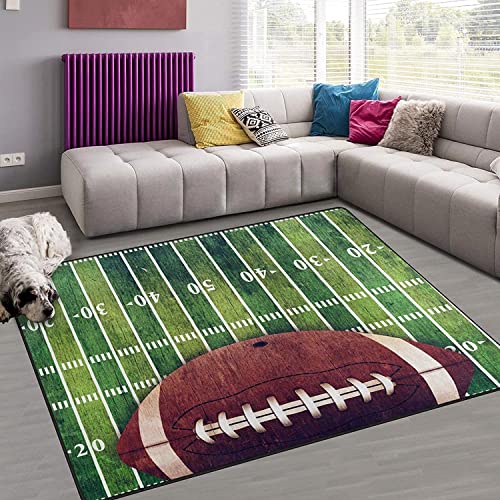 Oueoty Alfombra deportiva de 60 x 90 cm, alfombra abstracta para sala de estar, comedor, dormitorio, decoración del hogar, lavable