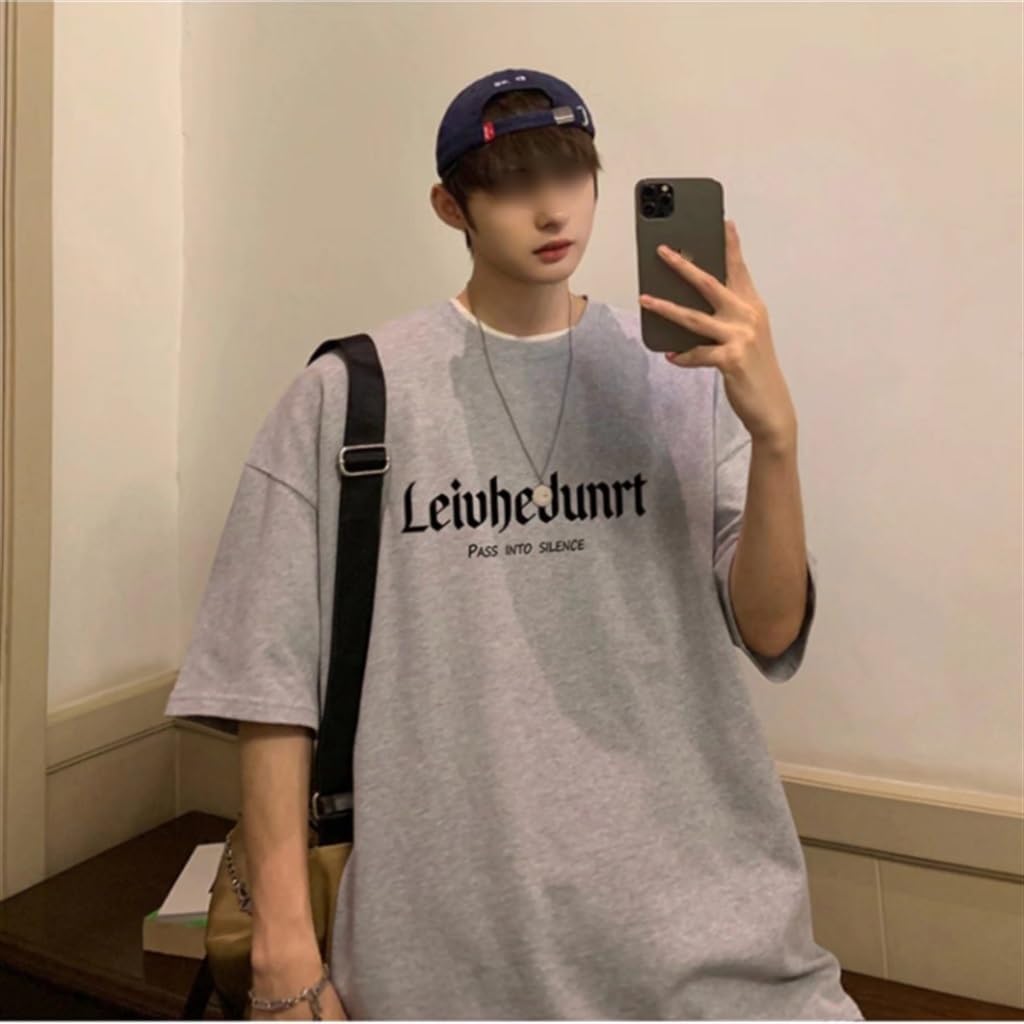 Short Sleeved Men's T-Shirt Korean Version Loose Top Half Sleeve Couple Costume