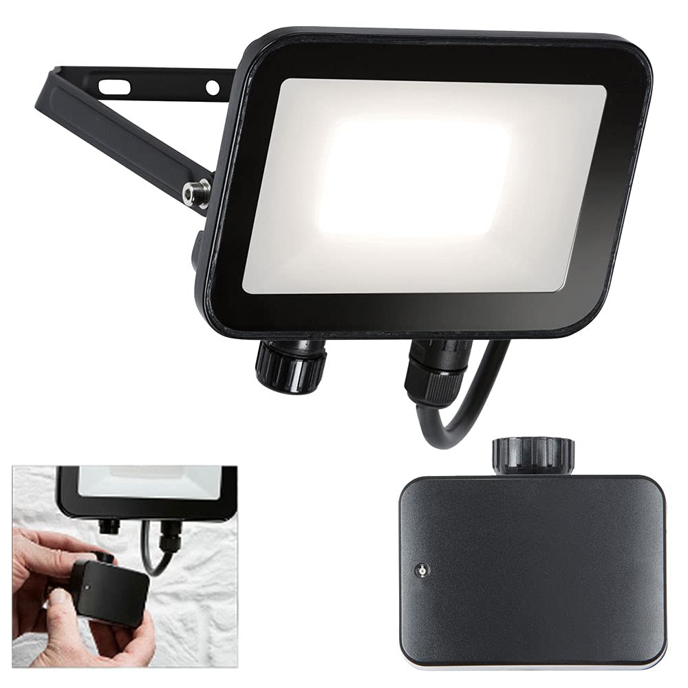 Manningham Lighting 20W LED Floodlight IP65 Outdoor Waterproof Fast Fix Bracket Microwave Sensor Motion Security Garden Cool White Super Bright (20W, Microwave Sensor)
