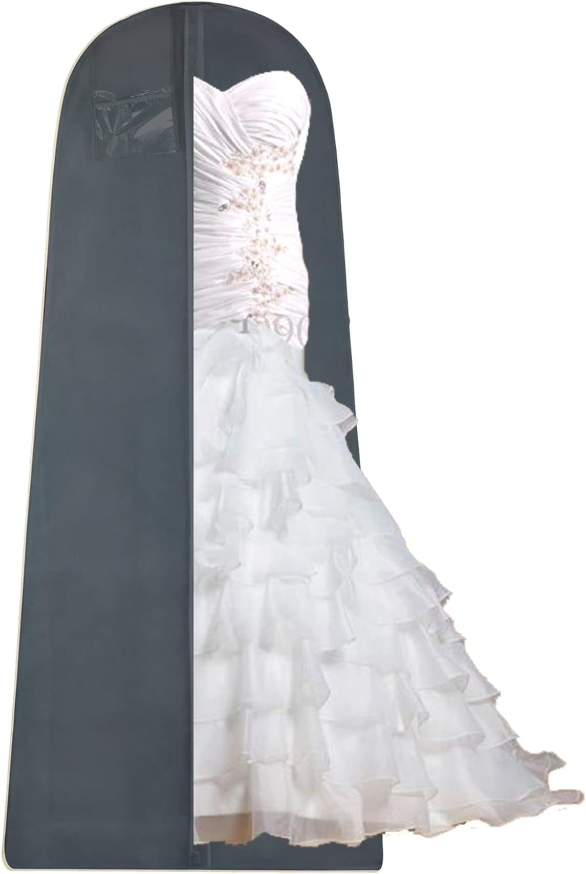 WedcovaWedcova UK Wedding Dress Bag | Hanging Garment Bags | Full Length Travel Protector for Bridal Dress | Long Clothes Storage Cover with Zipper for Women | 72 Inch | Grey