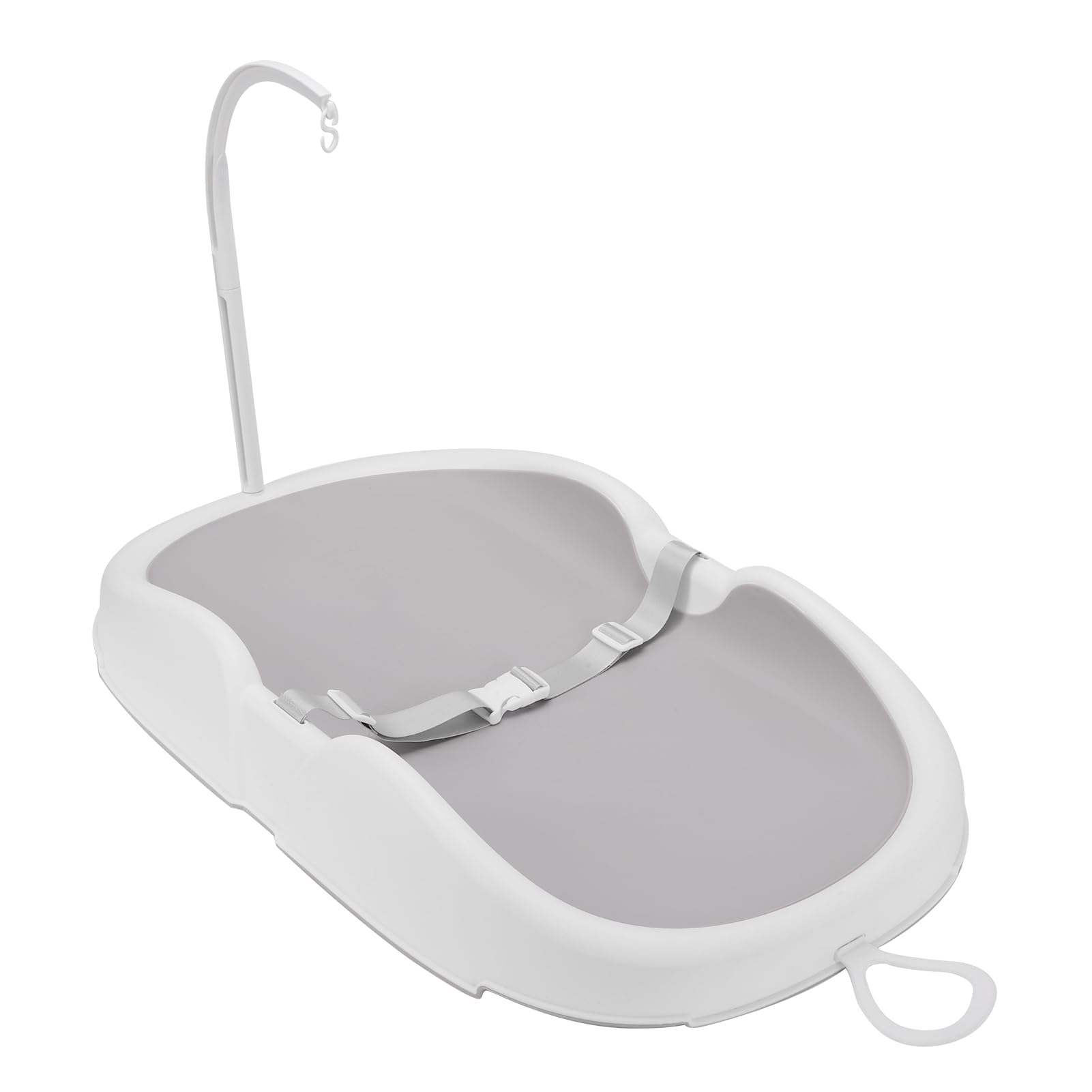 Tosuny Fasciatoio per bebè, Lettino da Allattamento Portatile per Bagnetto, Postazione per Asilo Nido Multifunzionale con Cintura di Sicurezza Regolabile, Fasciatoio per e Tavolo (Bianco grigio)