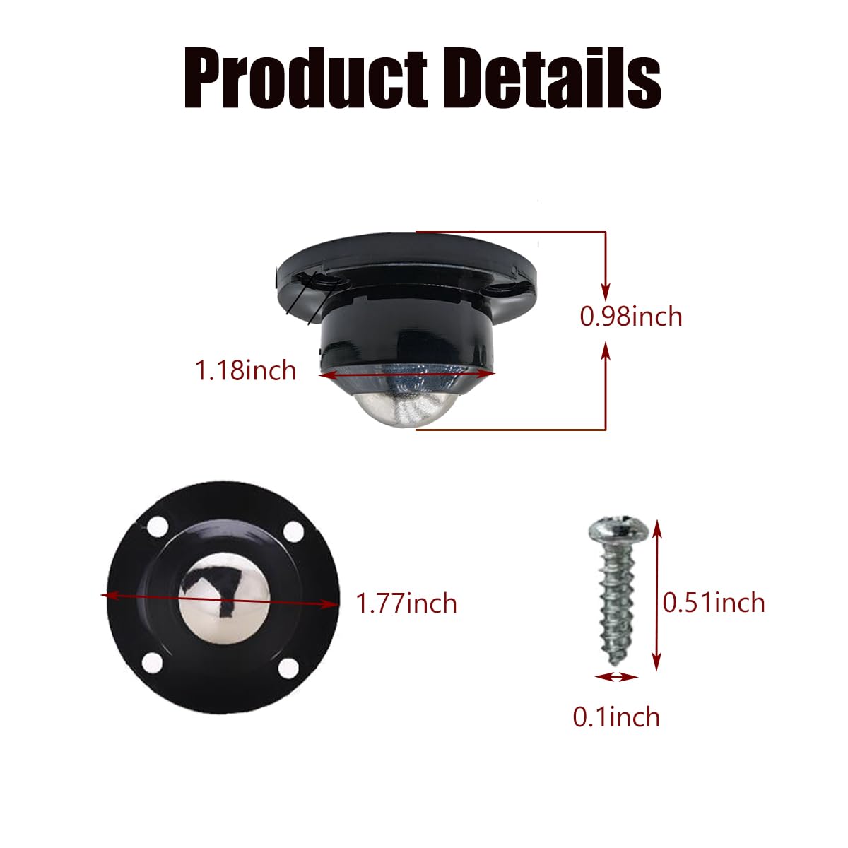 Teadokly 360º Rotation Universal Ball Casters,8Pcs Ball Transfers Casters,Silent Ball Bearings for Conveyor, Roller Stand, Transmission, Furnitu
