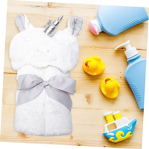 Toyvian 1Pc Hooded Bathrobe Animal Unicorn Towel Versatile Cotton Bathrobe Blanket Cute Cartoon Design for Durable Warm Supplies for Bath Play3