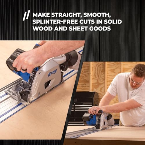 Image of Kreg 20V Ionic Drive 6 1 /2 inch Plunge Cut Track Saw - Pair with 62 inch Guide Track - Cordless Saw with Anti-Kickback & Blade Brake - Portable Woodworking Tool for Carpentry & DIY Projects - KPTPS100A