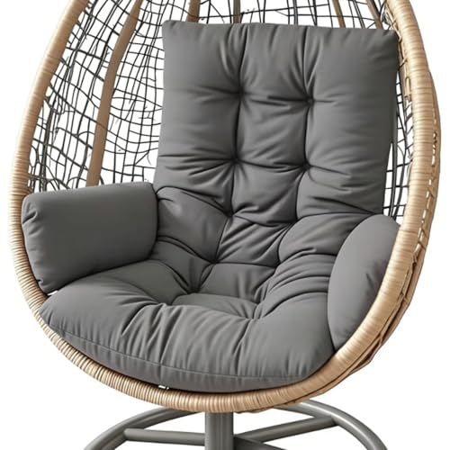 Yahbrra Thicken Egg Chair Cushion: Garden Outdoor Indoor Hanging Replacement Cushions for Hammock Waterproof Soft Swings Chair Cushion pp Cotton Filler (Dark Gray 120 * 60 * 12cm)
