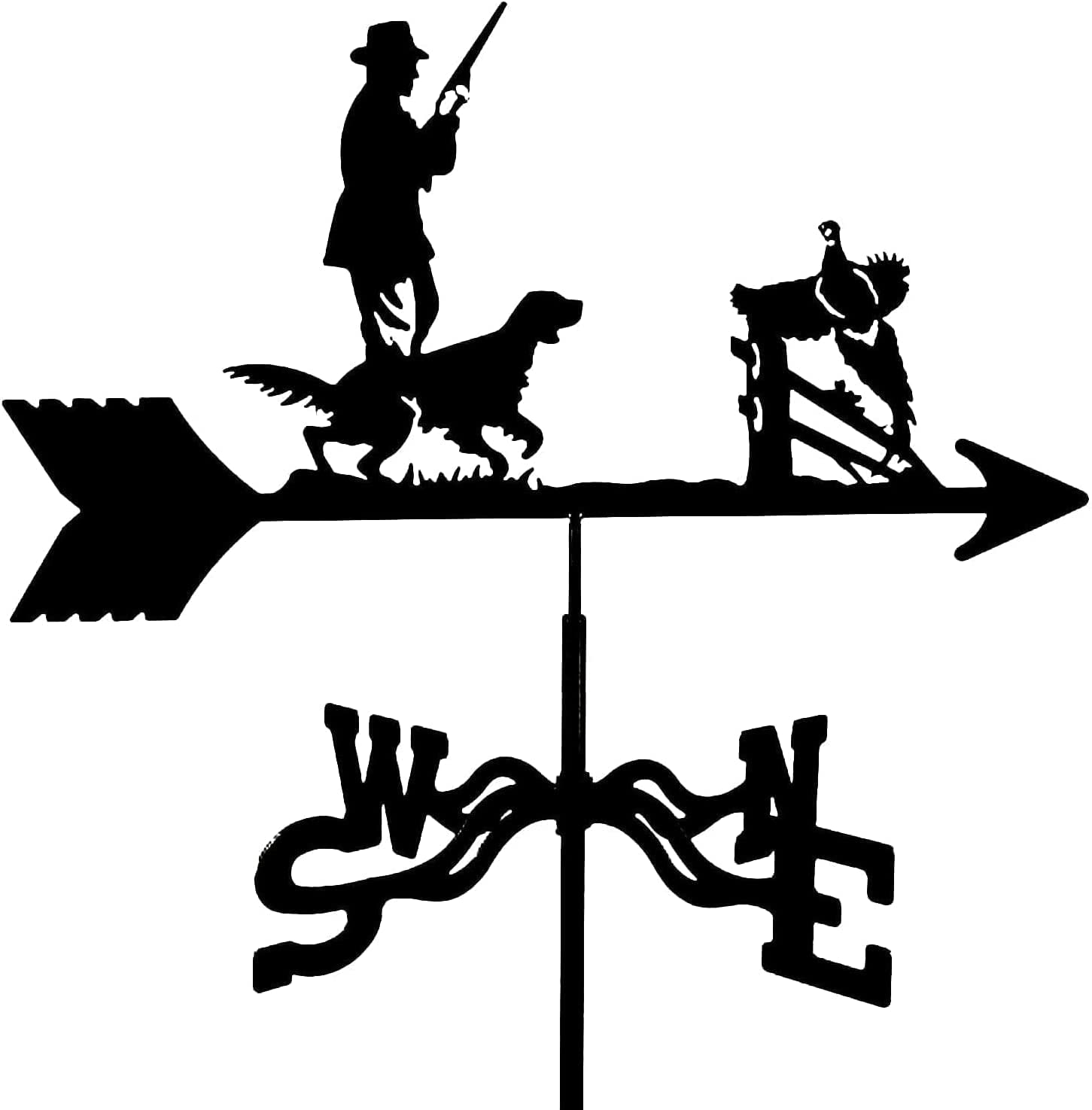 TAXXII Wind Vane Weathervane,Wind Direction Indicator Metal Weather Weathervane with Silhouette Ornament for Outdoor Roof Garden Mount Yard Decor Weathercock,Normal-A||Normal