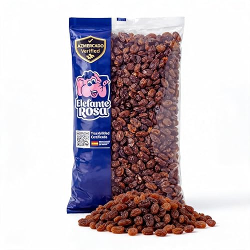 Elefante Rosa Pasas Sultanas 1kg Sin Azúcar Añadido | Uvas Secas Jugosas Sin Semillas | Para Repostería, Desayunos y Snack Natural | Fruta Seca Energética Formato Ahorro