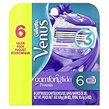 Gillette Venus ComfortGlide Freesia Women's Razor Blade Refills, 6 Count (Packaging May Vary)