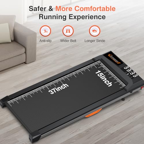Image of Walking Treadmill for Senior with Long Handrail, with LCD Display 300 lbs Capacity Folding Treadmills for Home Under Desk Treadmill Walking pad Treadmill
