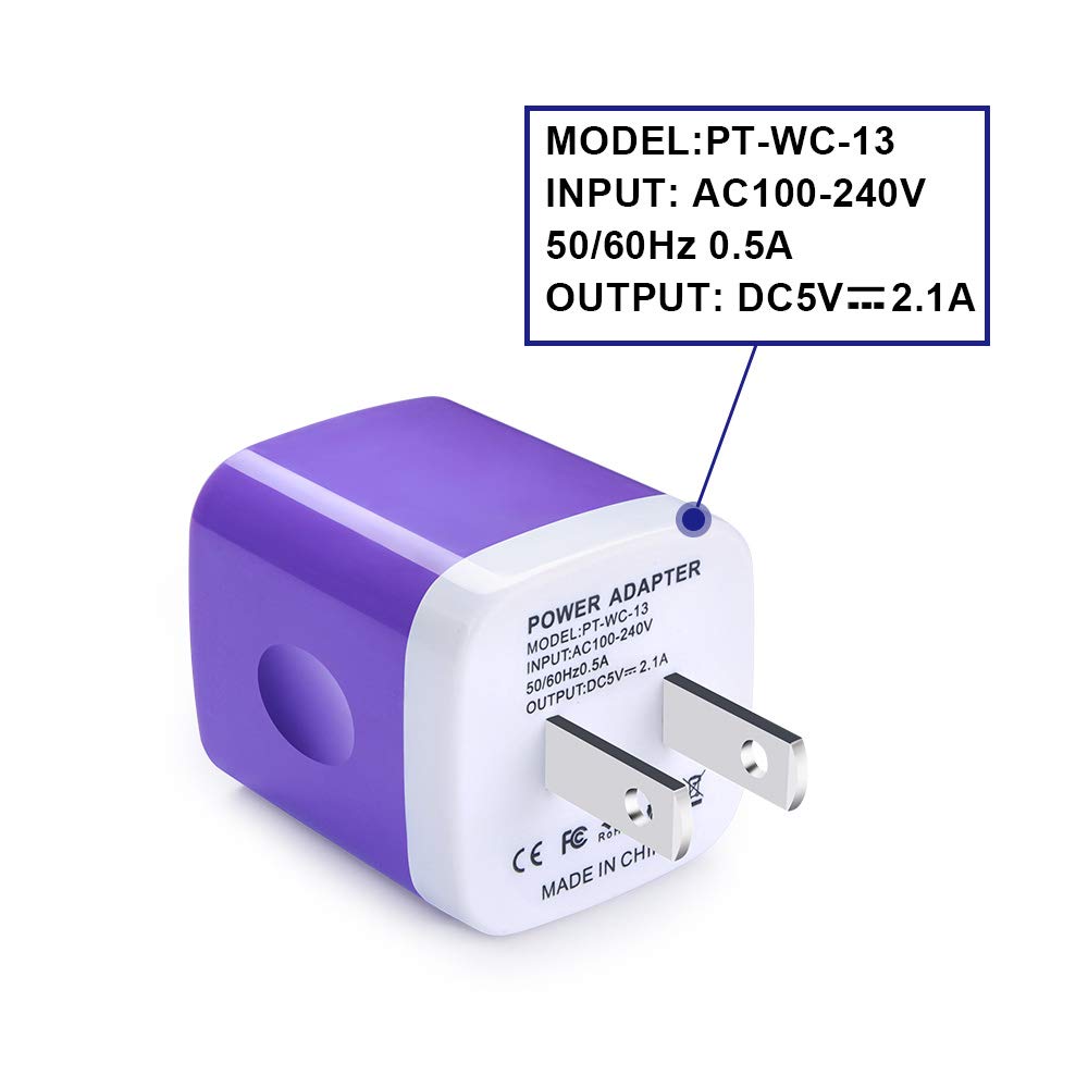 USB Charger Plug,Wall Charger,Charging Block,5-Pack 2.1A/5V Portable Power Cube Charger Adapter Compatible for iPhone 15/14/13/12/11 Pro Max/Xs Max/XR/8/7/6S/6,Samsung Galaxy S24 S23 S22 S21,LG,Moto