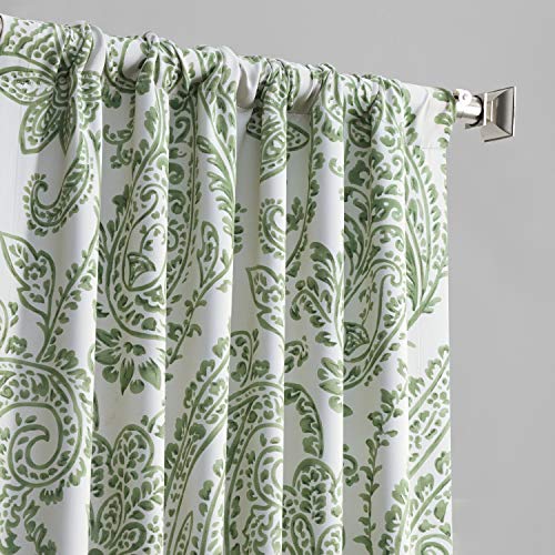 HPD Half Price Drapes Printed Room Darkening Curtain 50 X 84 (1 Panel), BOCH-KC16072B-84, Tea Time Green, W 50" x L 84" (1 Panels) - Image 3