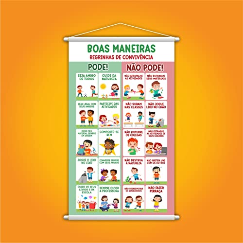 Banner Boas Maneiras Escolar Pedagógico 120x60cm