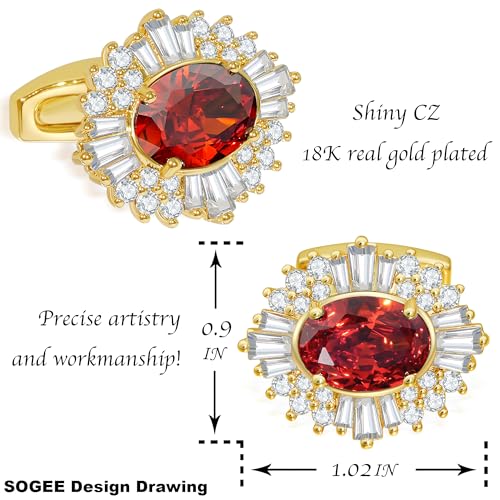 Sogee Crystal Cufflinks for Men Real Gold Plated CZ Mens Cuff Links for Wedding Party Unique Gift2