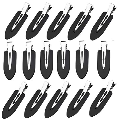 16 Pcs No Bend No Crease Curl Hair Clips, Black Curl Hair Pin Makeup Clips Clamps for Women Girls Hairstyle Bangs Waves Makeup