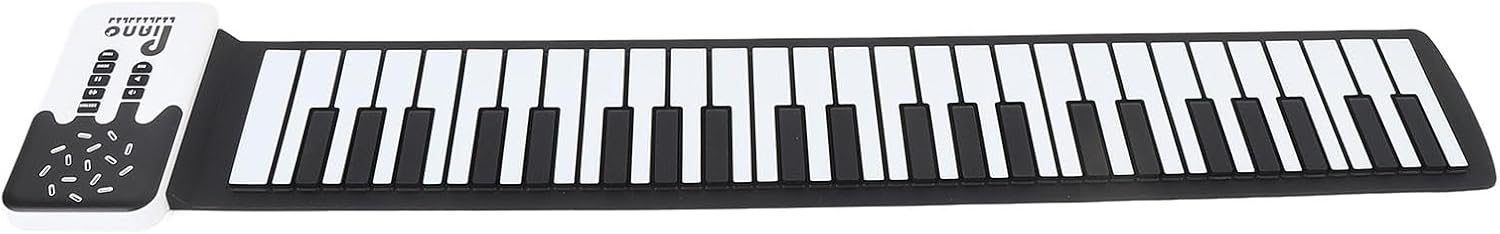 Roll Up Piano Keyboard 49 Keys, Foldable Portable Electronic Piano, USB Rechargeable Silicone Hand Roll Piano with Built in Speakers, Lightweight Travel Keyboard for Kids Beginners