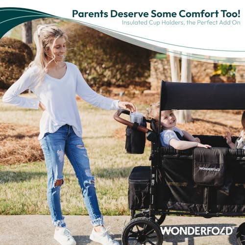 WONDERFOLD Organizador de carrinho de bebê para console parental com 2 suportes de copo isolados, ac