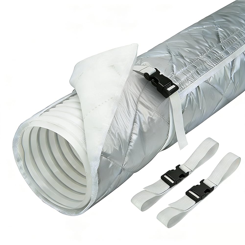 Couvercle de tuyau pour climatisation portable, 58 x 147 cm, isolation du tuyau de climatisation, réduction du bruit, économe en énergie, accessoire de fenêtre pour climatisation (1)